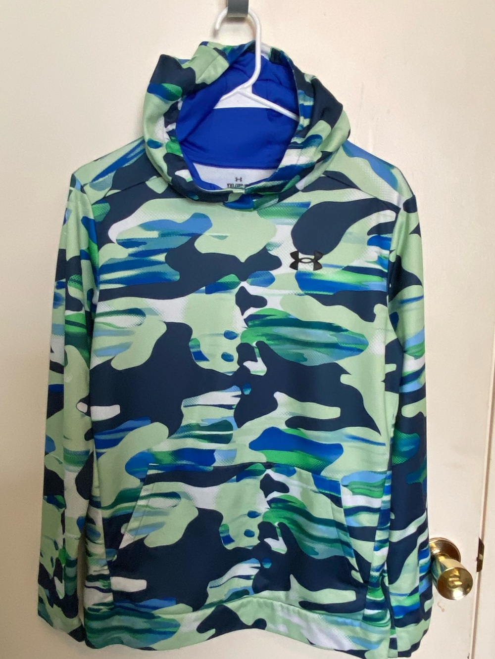 Under Armour Boys Blue & Green Camo Hoodie